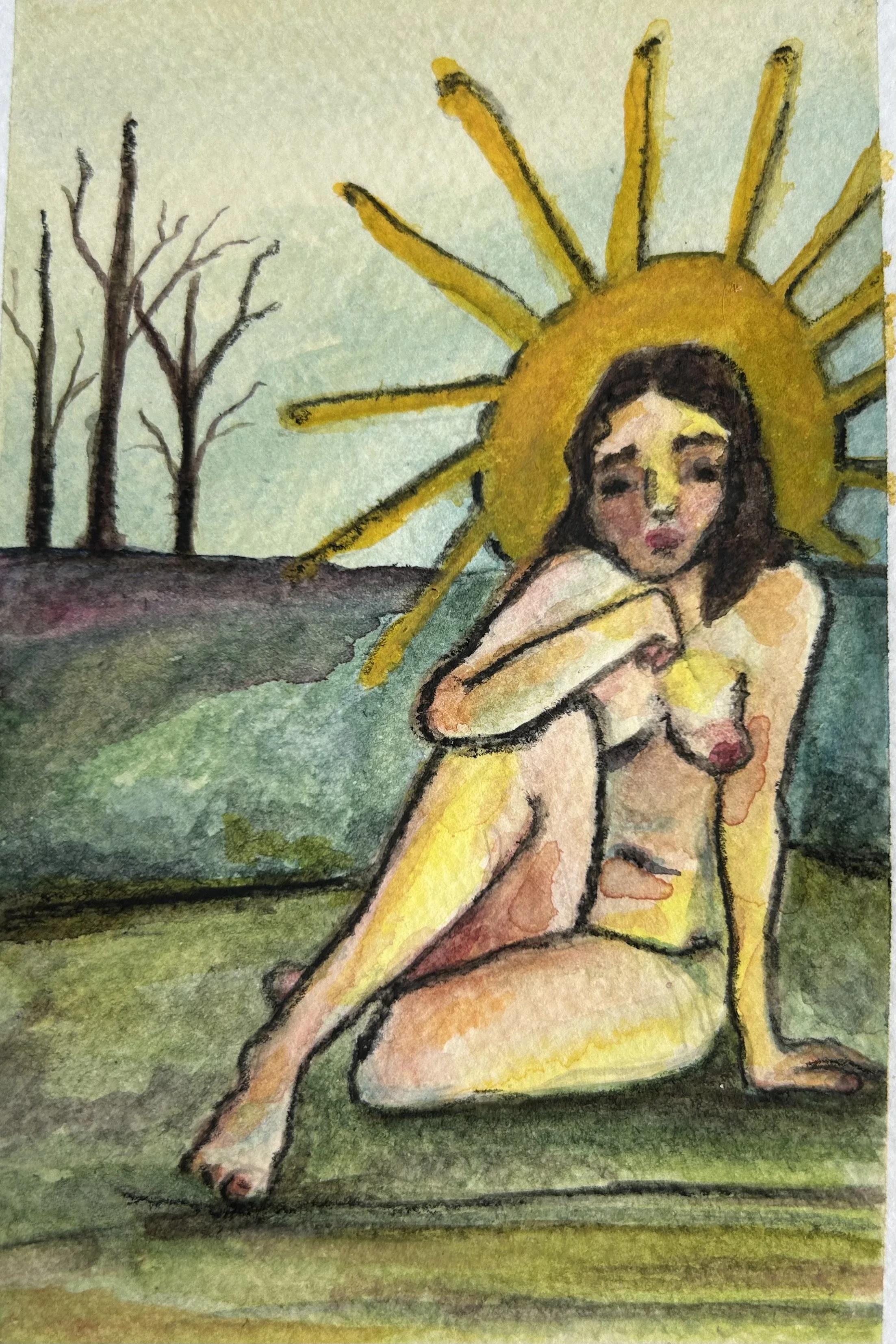  Virgin Mary
watercolor & pen
4 x 6
$100