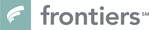 Frontiers logo with a stylized feather icon and the word 'Frontiers' in gray text