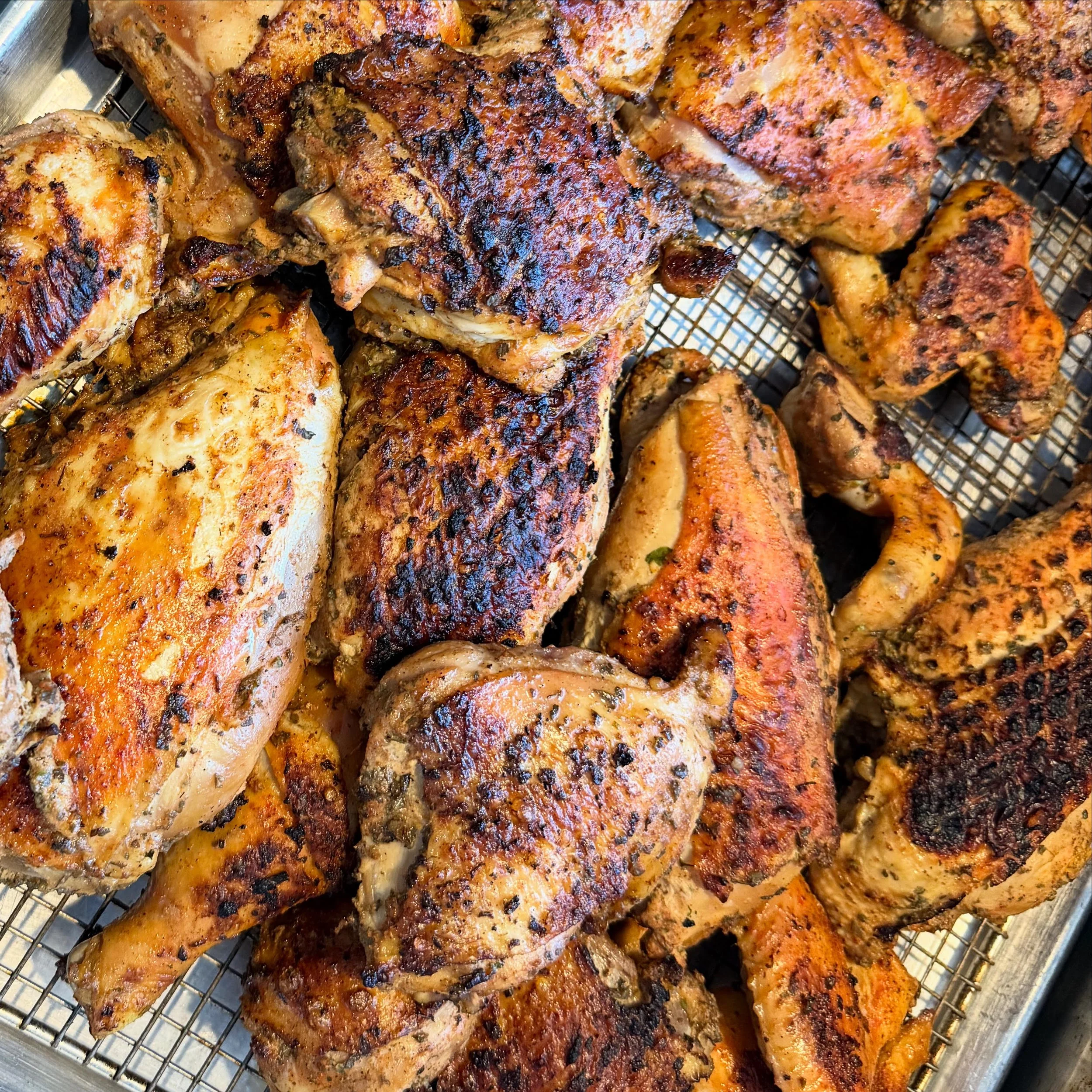 Grilled pieces of atlanta based wyld bird chicken