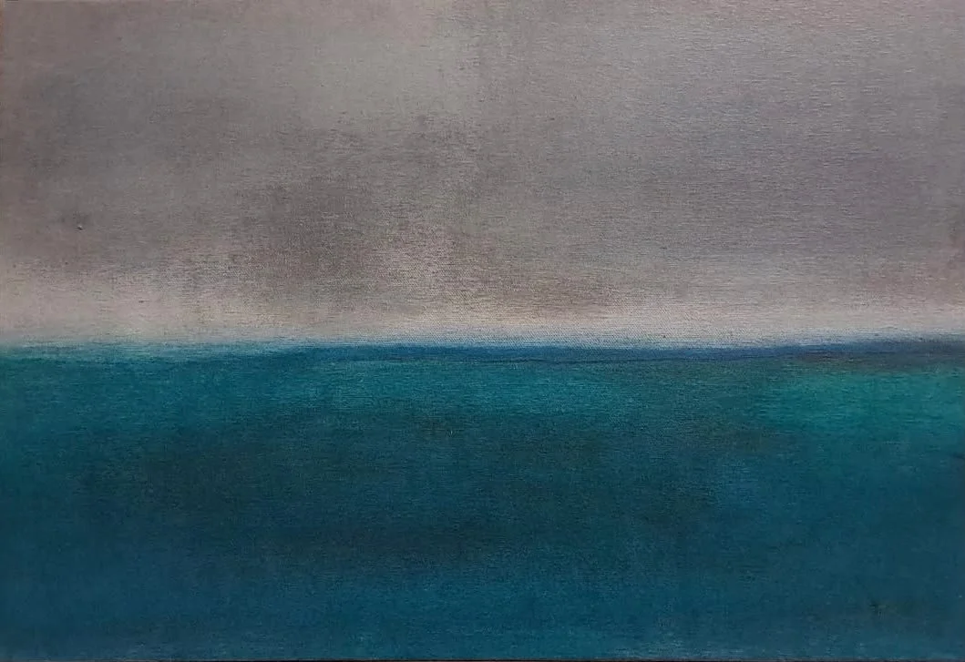 Horizonte Cinza e Verde 45 x 30cm