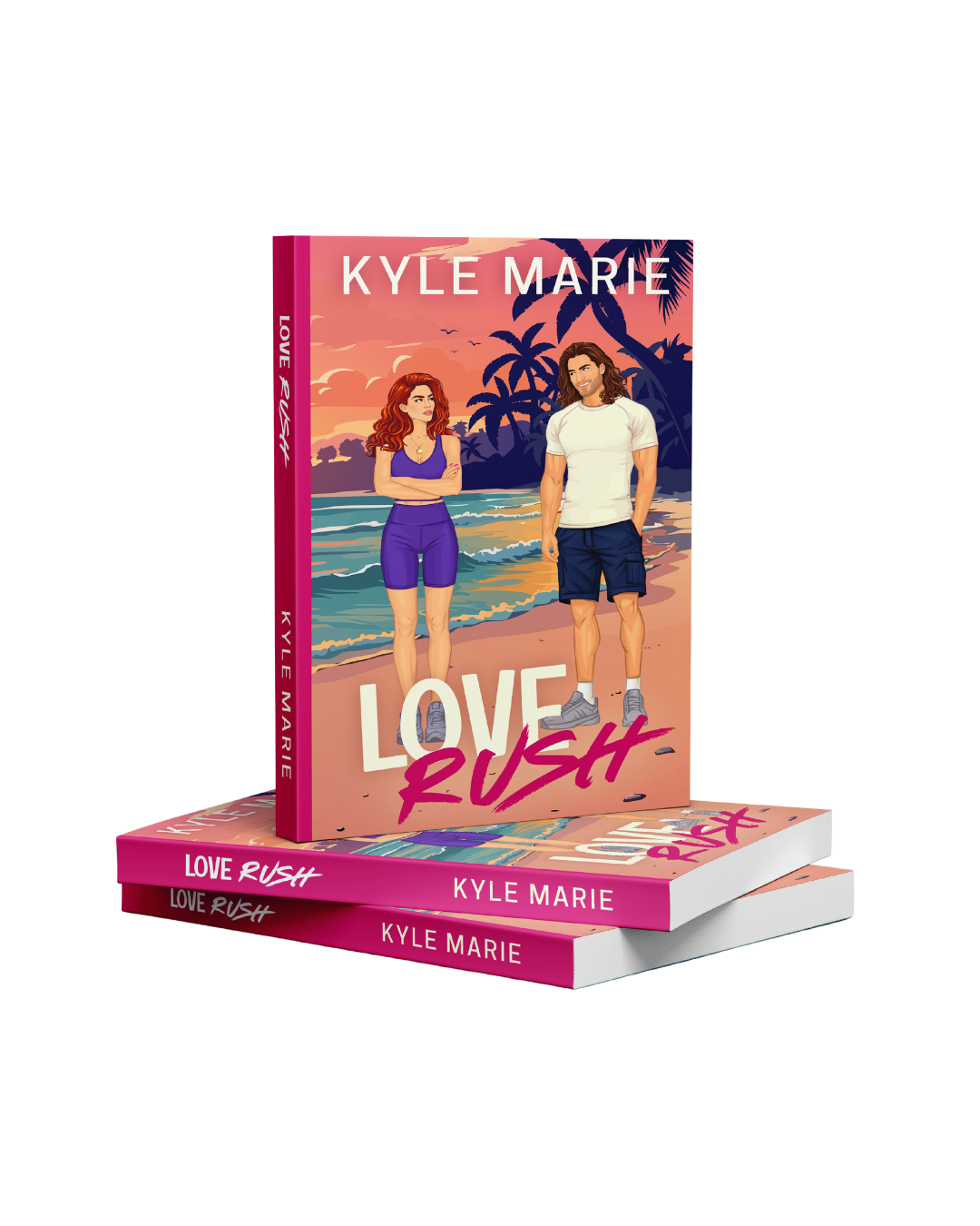 Stack of paperback books of Love Rush by Kyle Marie