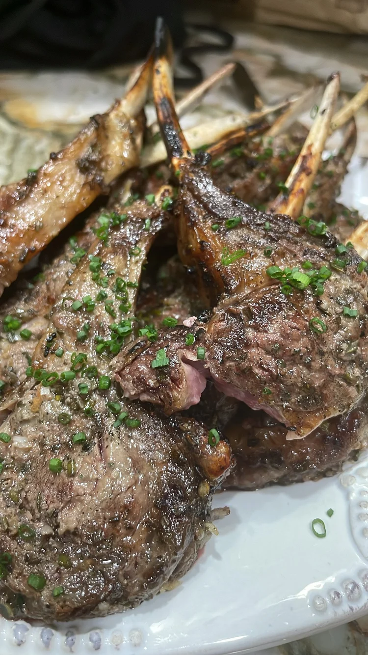 Lamb chops with fresh herbs
