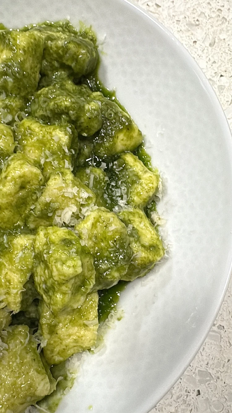 Gnocchi with green pesto