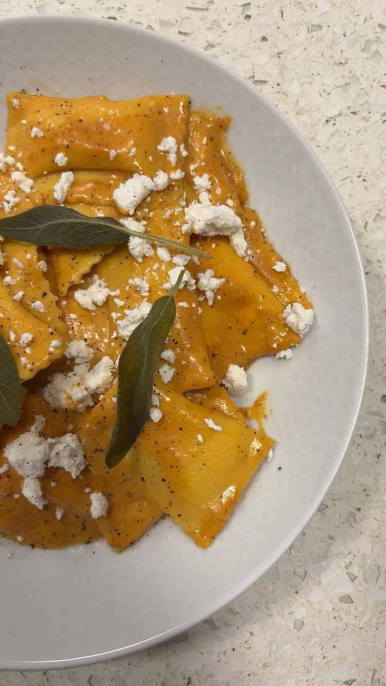 Ravioli with ricotta and sage