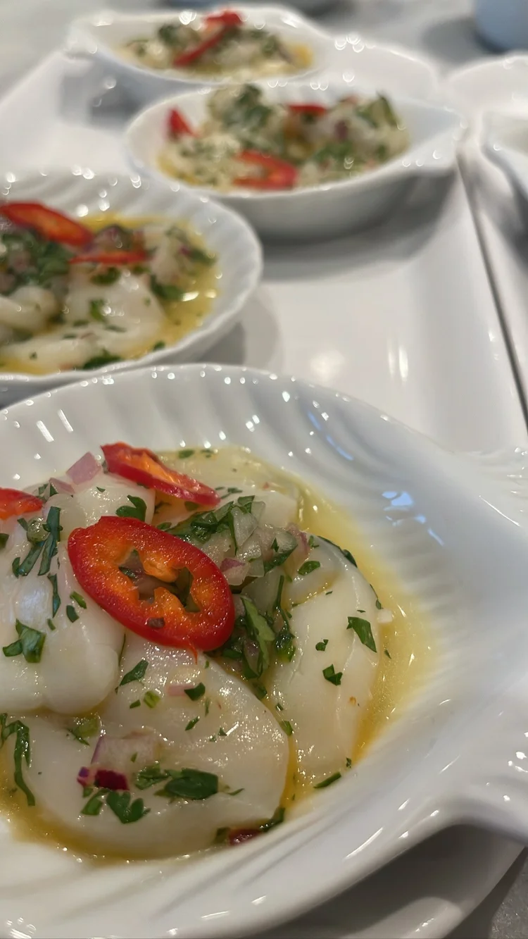 Ceviche with chili and herbs