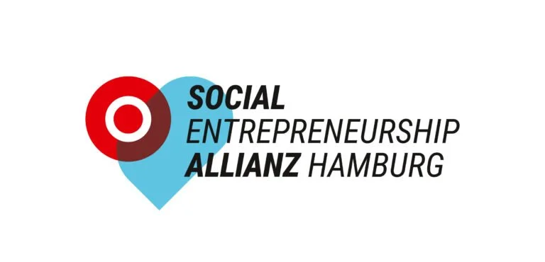 Logo for Social Entrepreneurship Allianz Hamburg with overlapping target icon and location marker