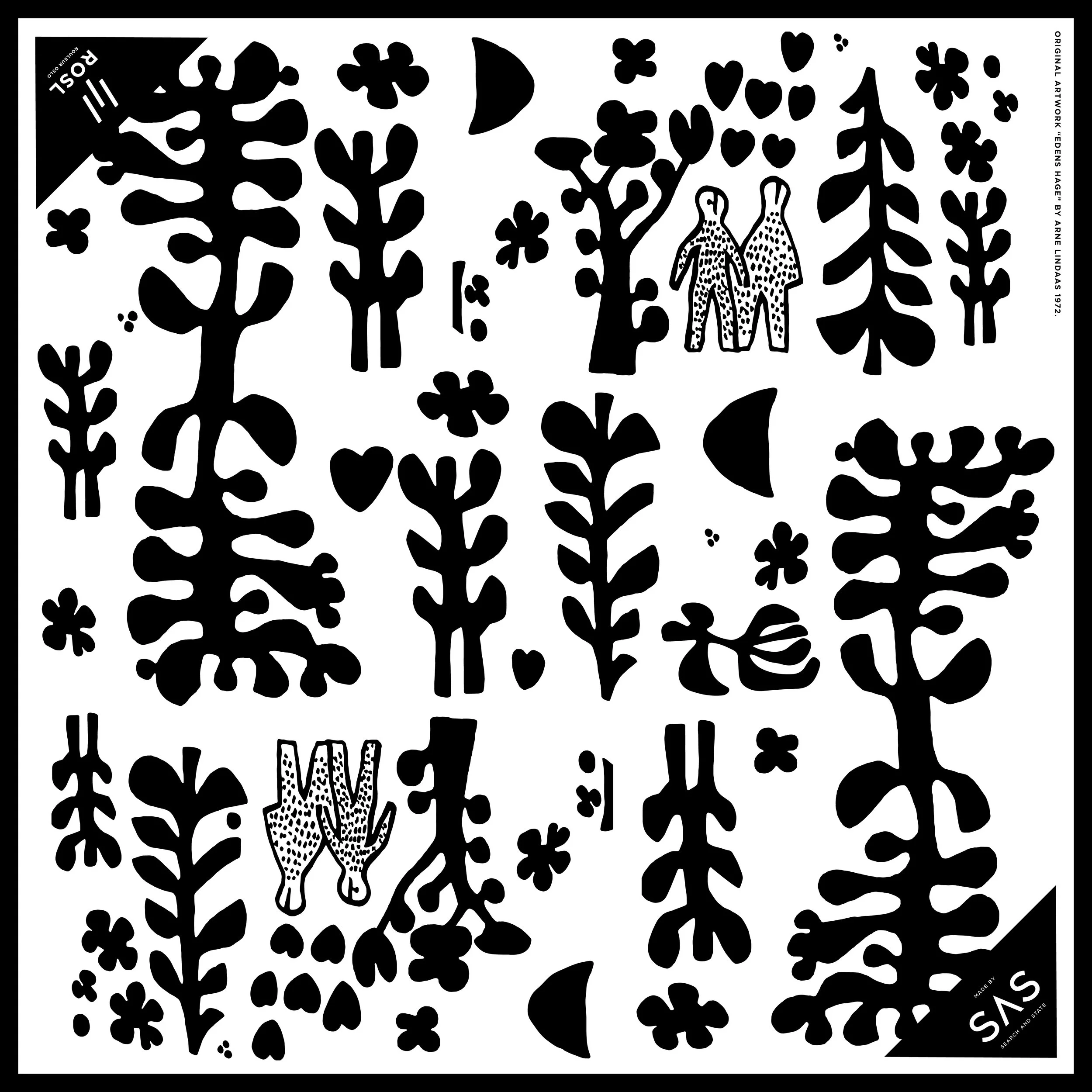 IN MEMORIAM  "EDENS HAGE" ARNE LINDAAS COTTON-SILK SCARF