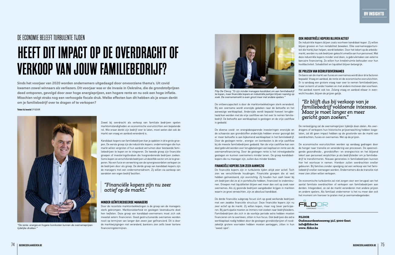 Heeft dit impact op de overdracht of verkoop van jouw bedrijf?