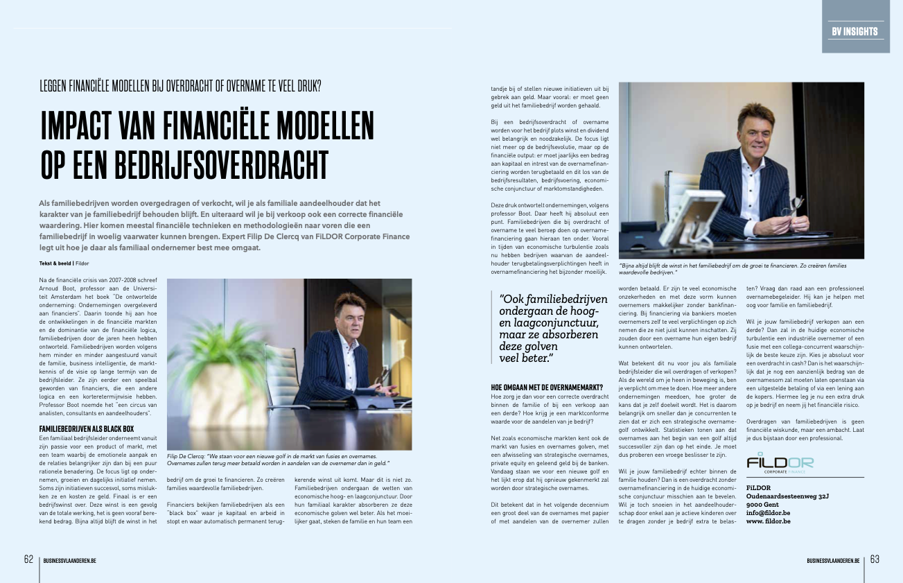Impact van Financiële Modellen op een bedrijfsoverdracht