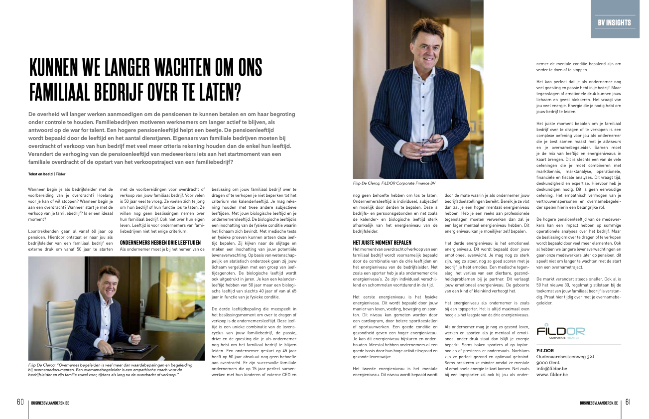 Kunnen we langer wachten om ons familiaal bedrijf over te laten?