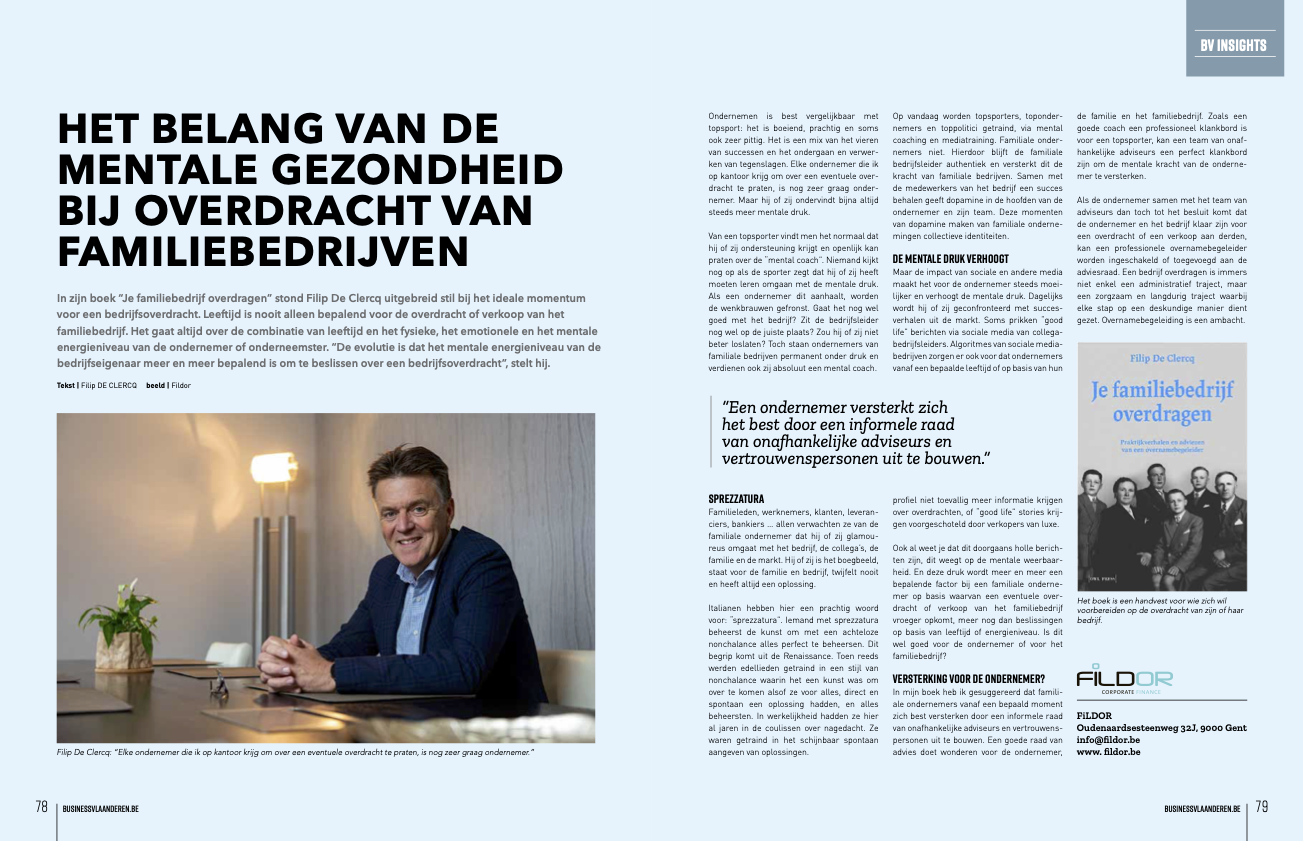 Het belang van de mentale gezondheid bij overdracht van familiebedrijven