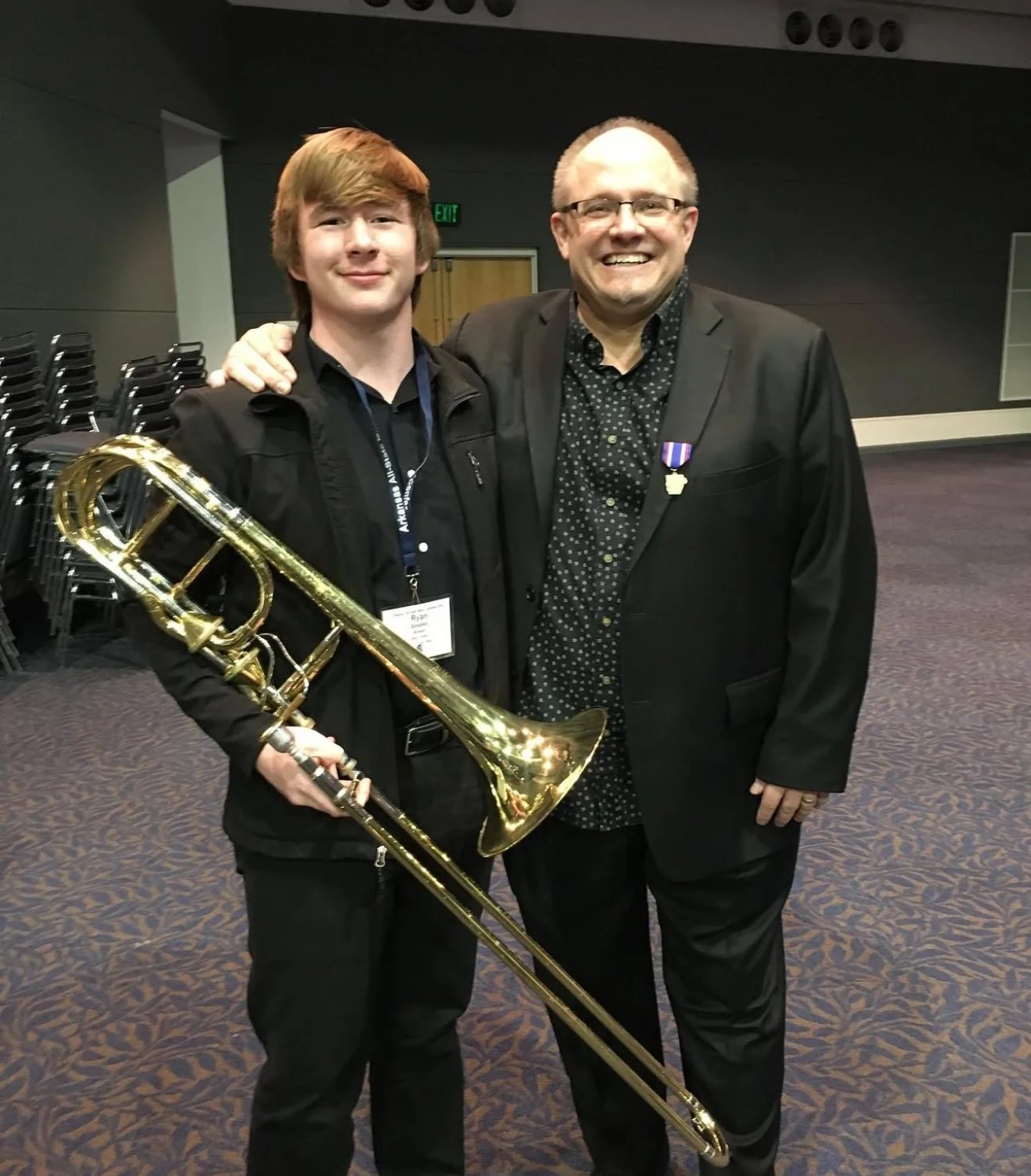 Picture with Kris Berg at All-State Jazz, ca. 2020