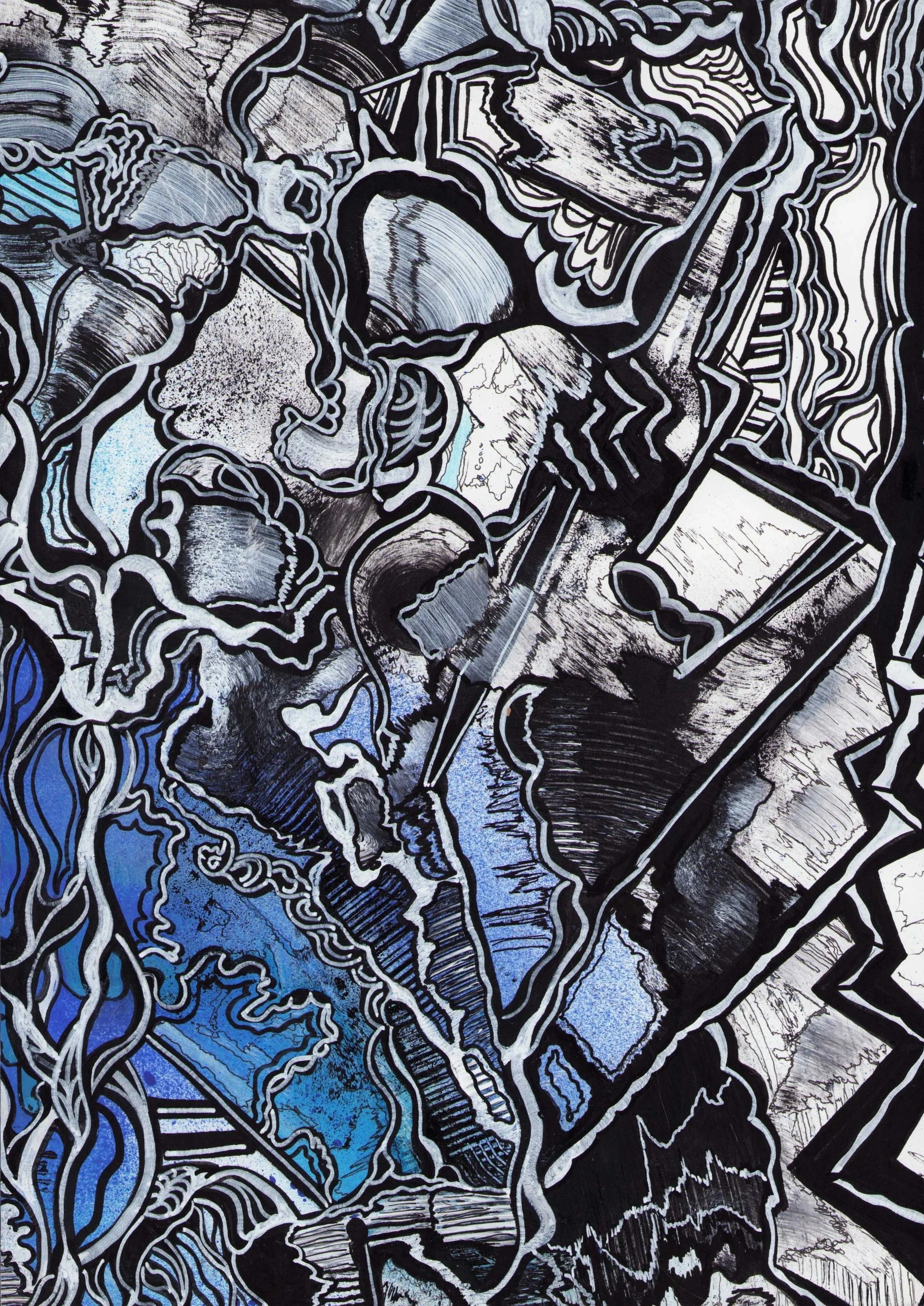 "Blue 2", Cut up works, 2016