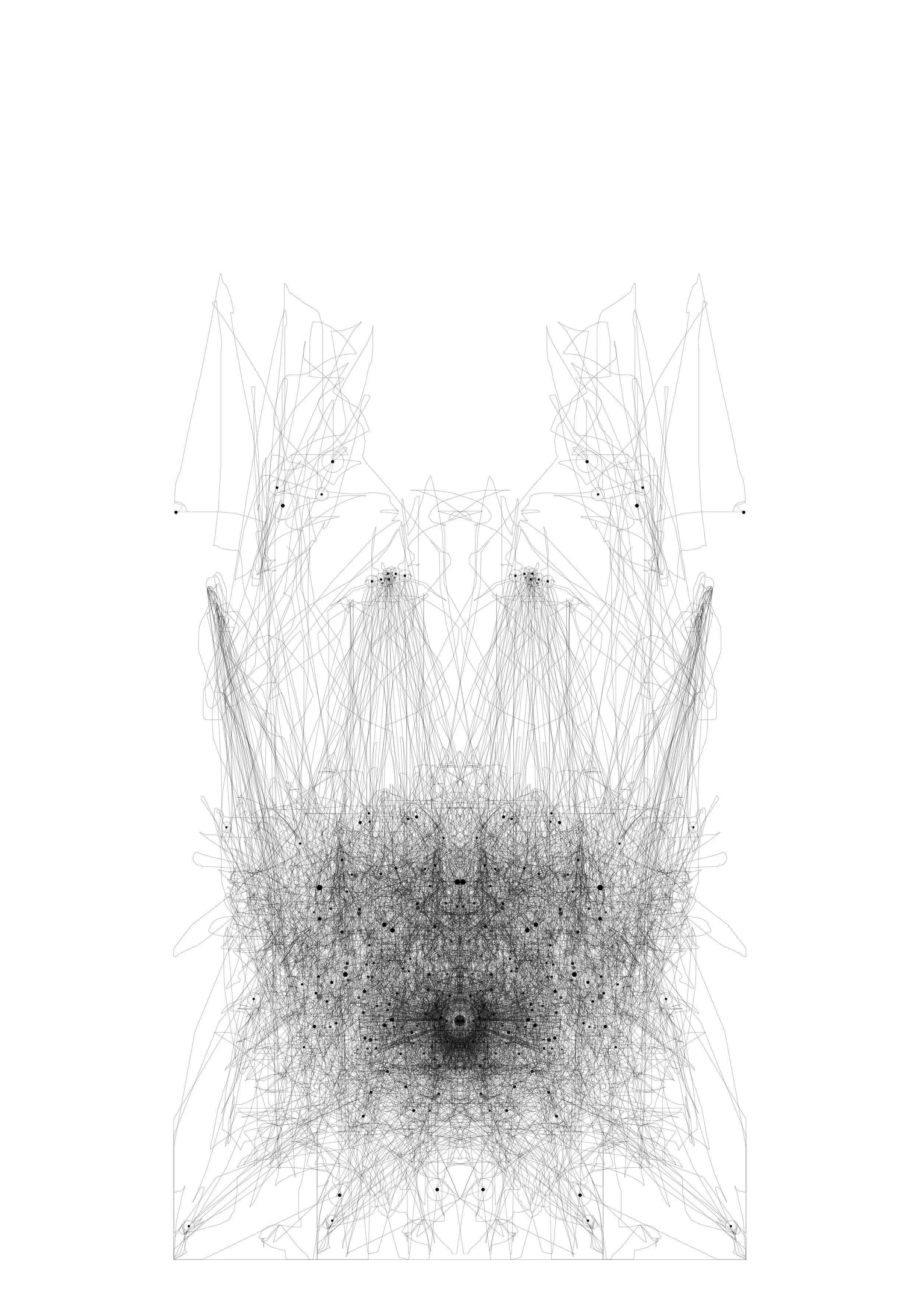 Maximilian Zischka, "Datenkathedrale", 2018, digital drawing