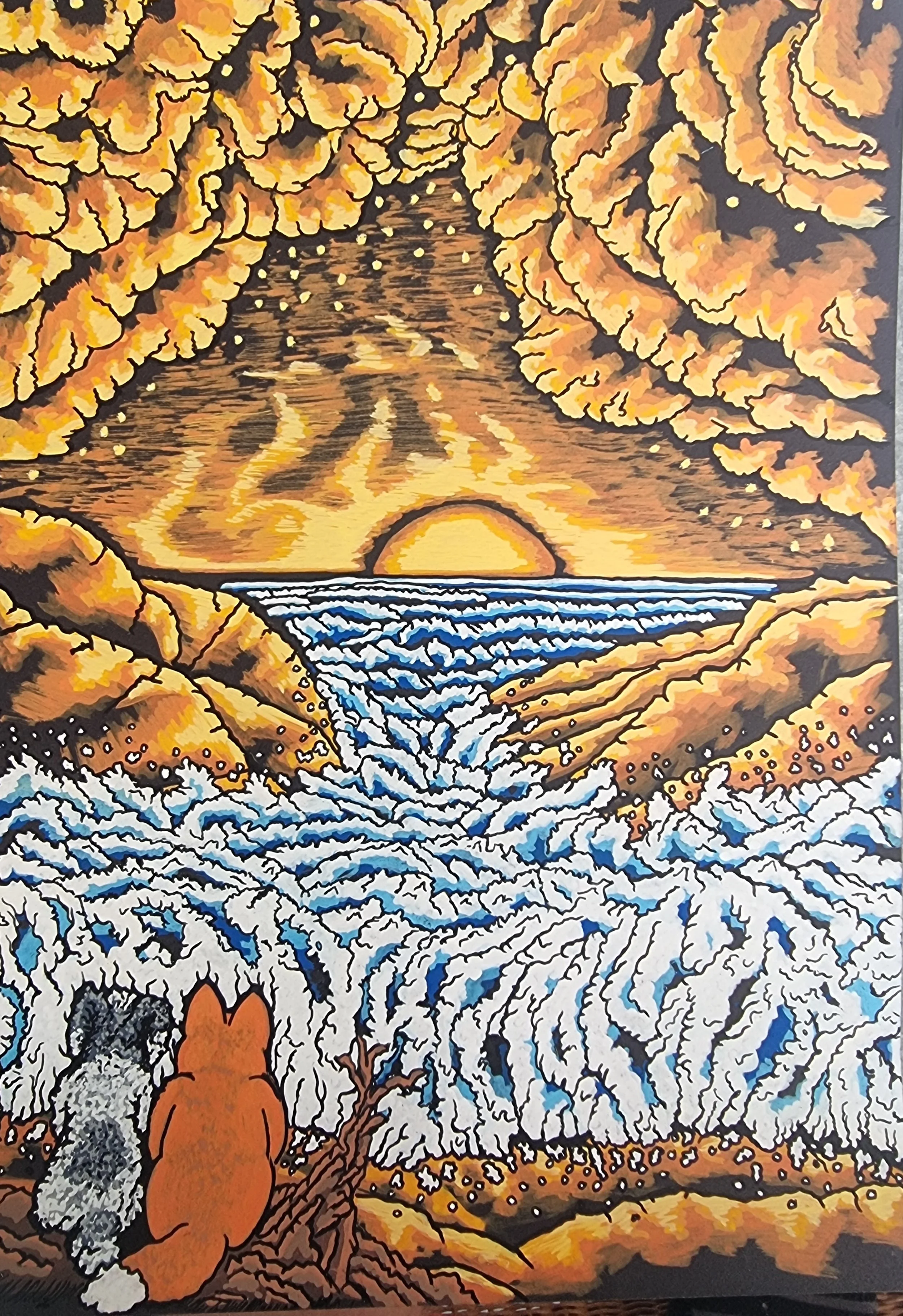 Maximilian Zischka, "Die Insel", 29,7 X 21cm, 2024, acryl on paper