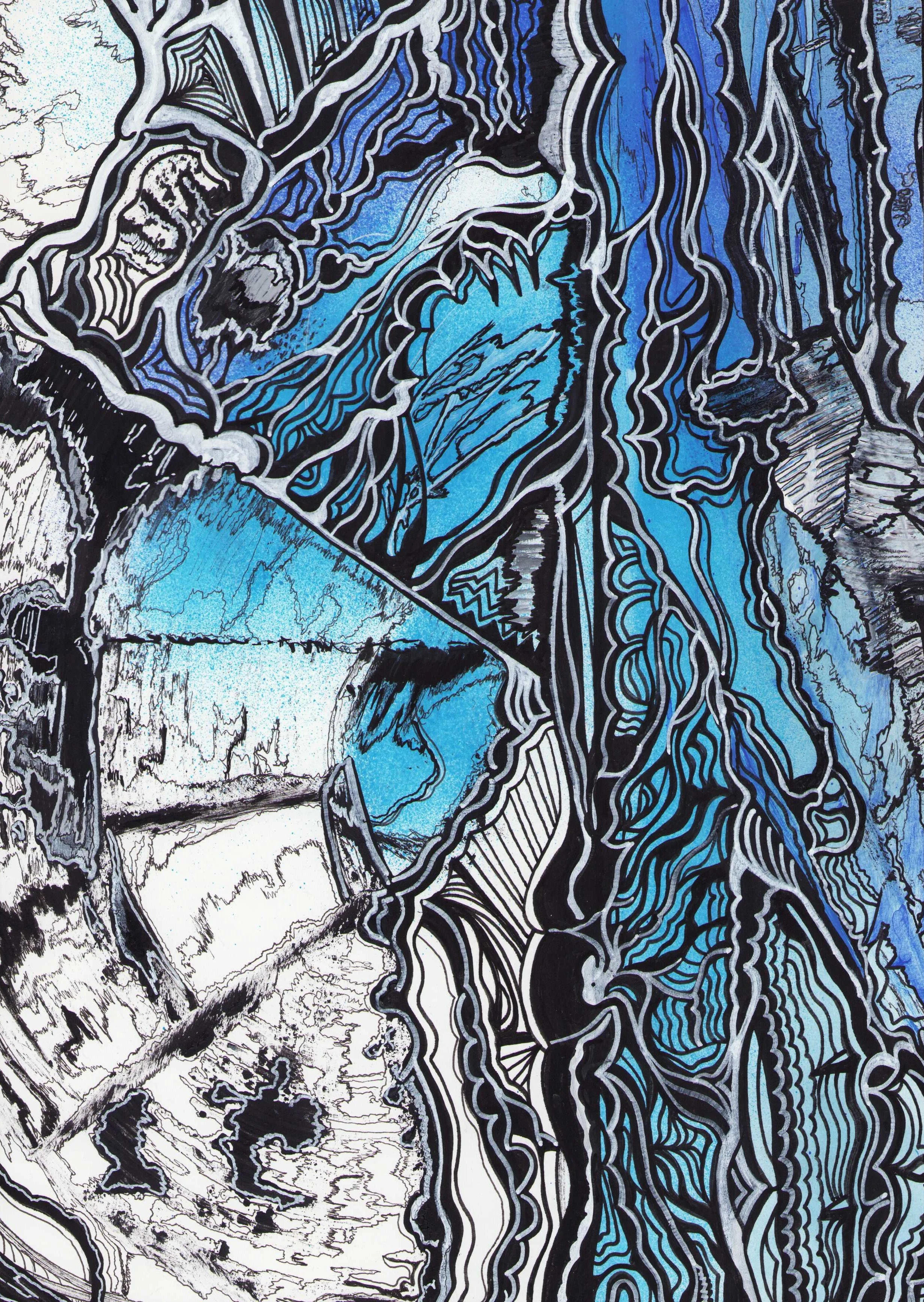 "Blue 3", Cut up works, 2016