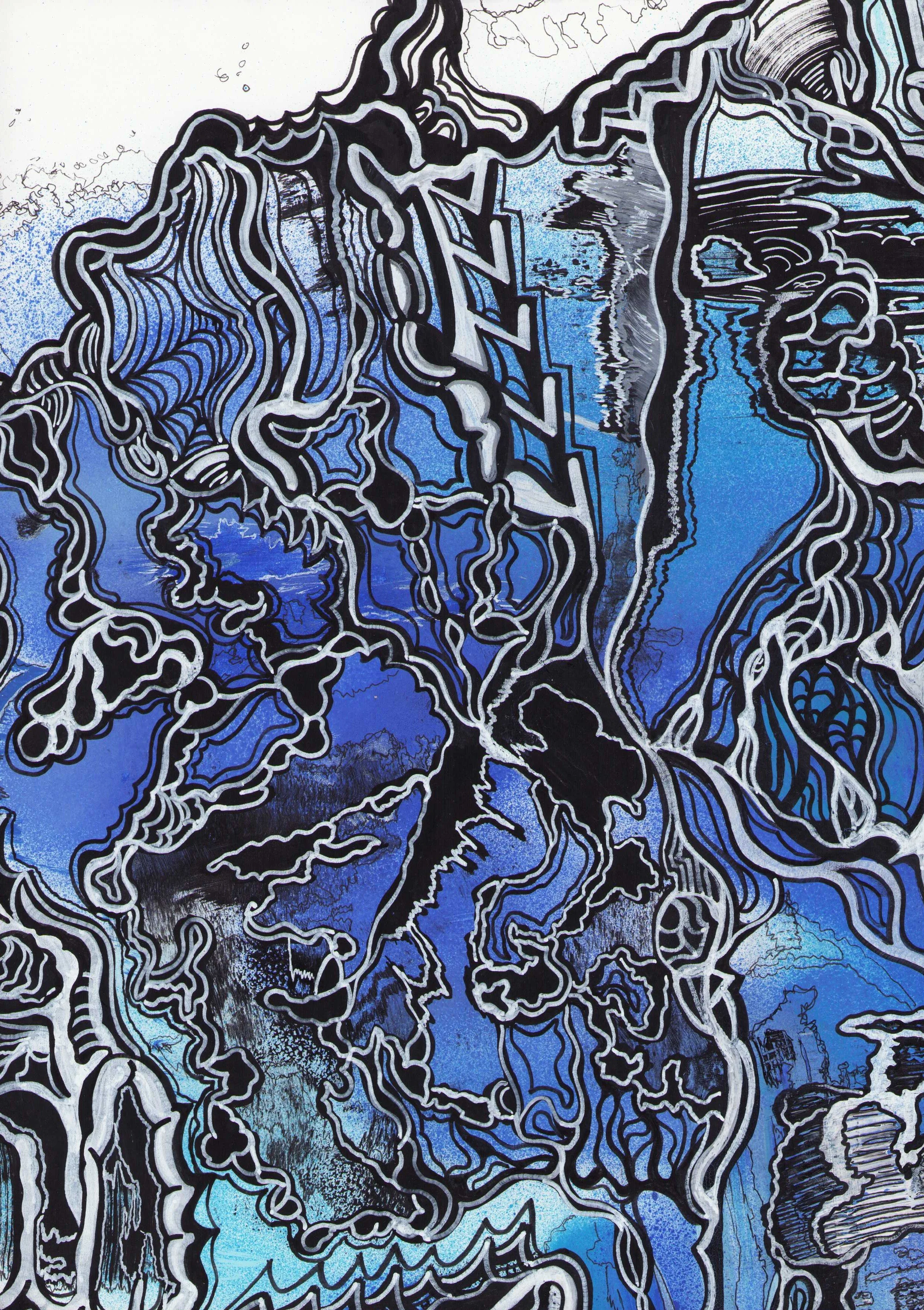 "Blue 1", Cut up works, 2016