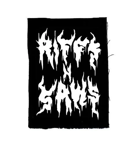 Black and white image with text that reads 'Hate Yourself' in a jagged, flame-like font.