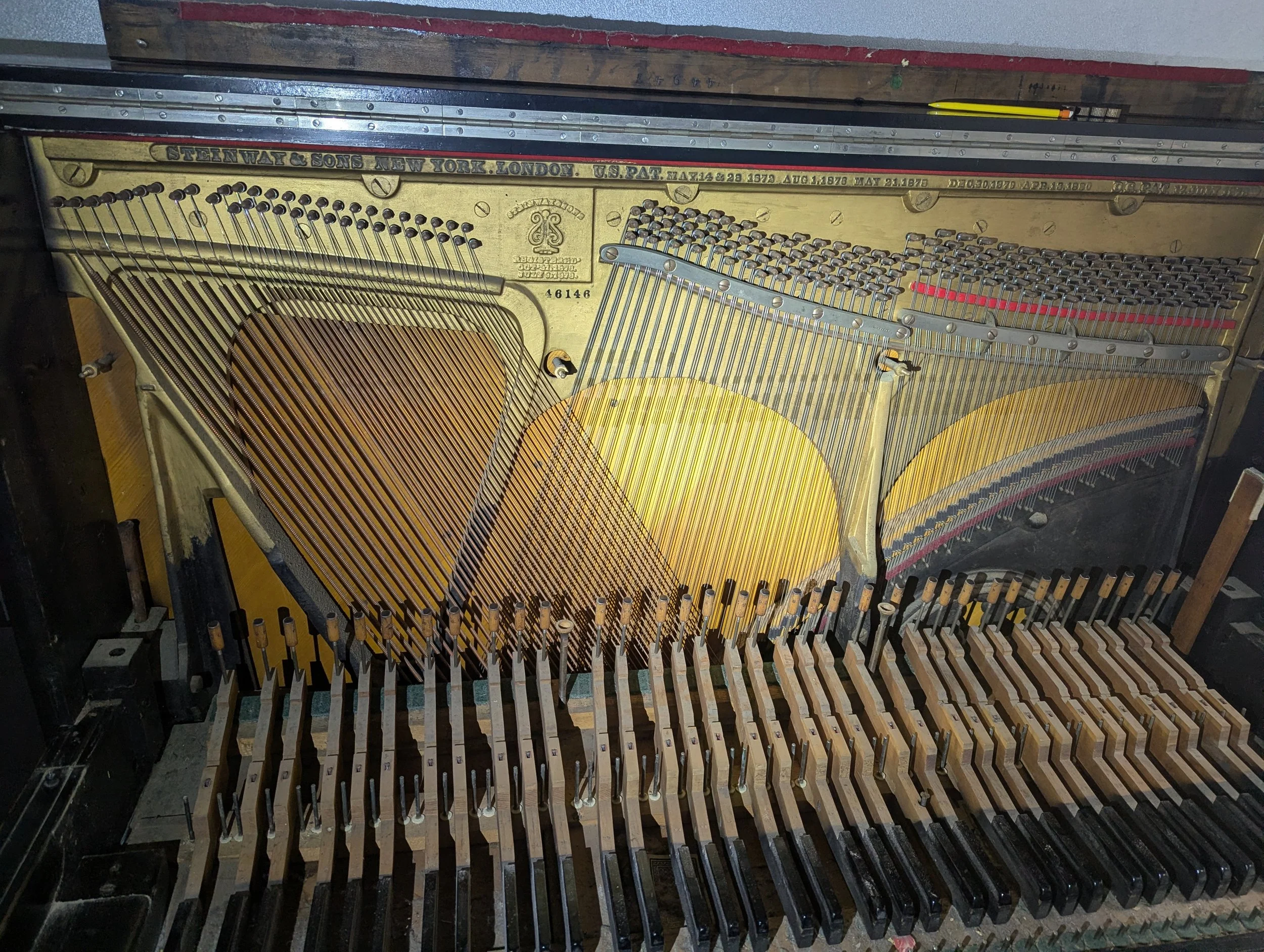 soundboard inspection 1881 Steinway upright