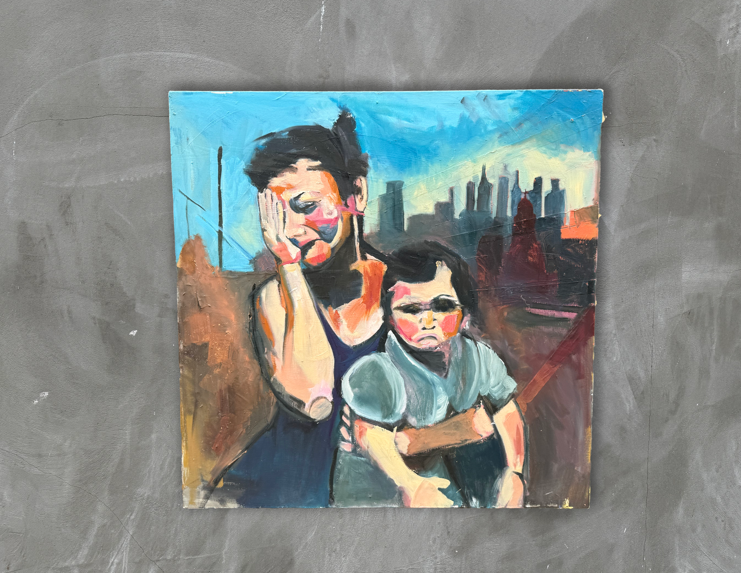 Mother with Child, oil, 30” x 30”