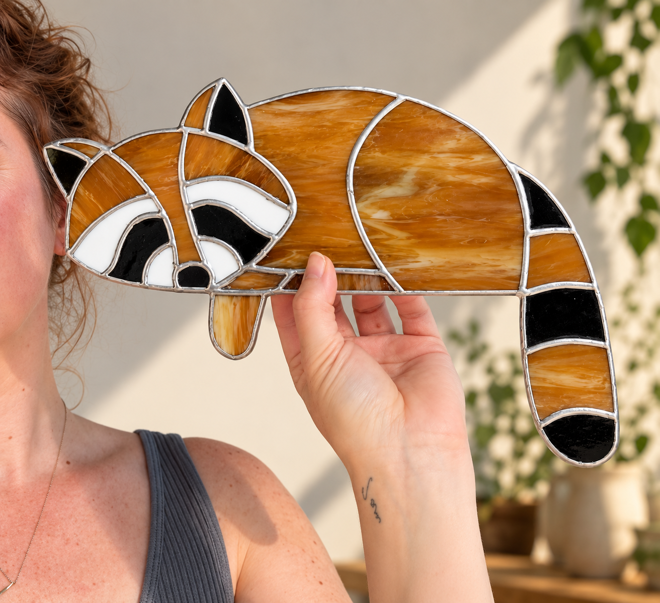 Handheld Stained Glass Raccoon Suncatcher.png