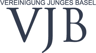 Logo der Vereinigung Junges Basel (VJB) mit schwarzen und blauen Texten