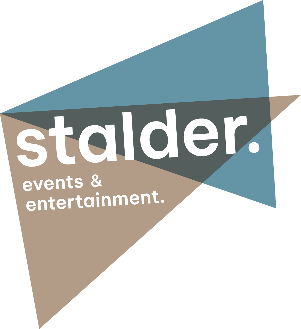 Logo von Stalder mit bunten Dreiecken und dem Text 'stalder. events & entertainment.'
