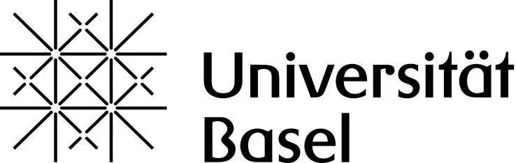 Logo der Universität Basel mit geometrischem Design und Schriftzug 'Universität Basel'.