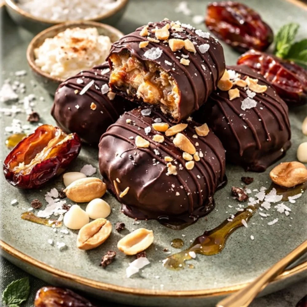 Dark Chocolate and Sea Salt Snickers Date Bites