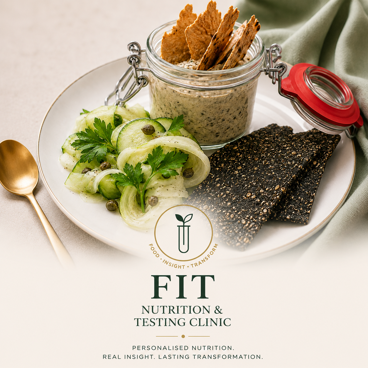 FIT Favourite Mackerel Pâté with Rye Crackers &amp; Pickled Cucumber Salad