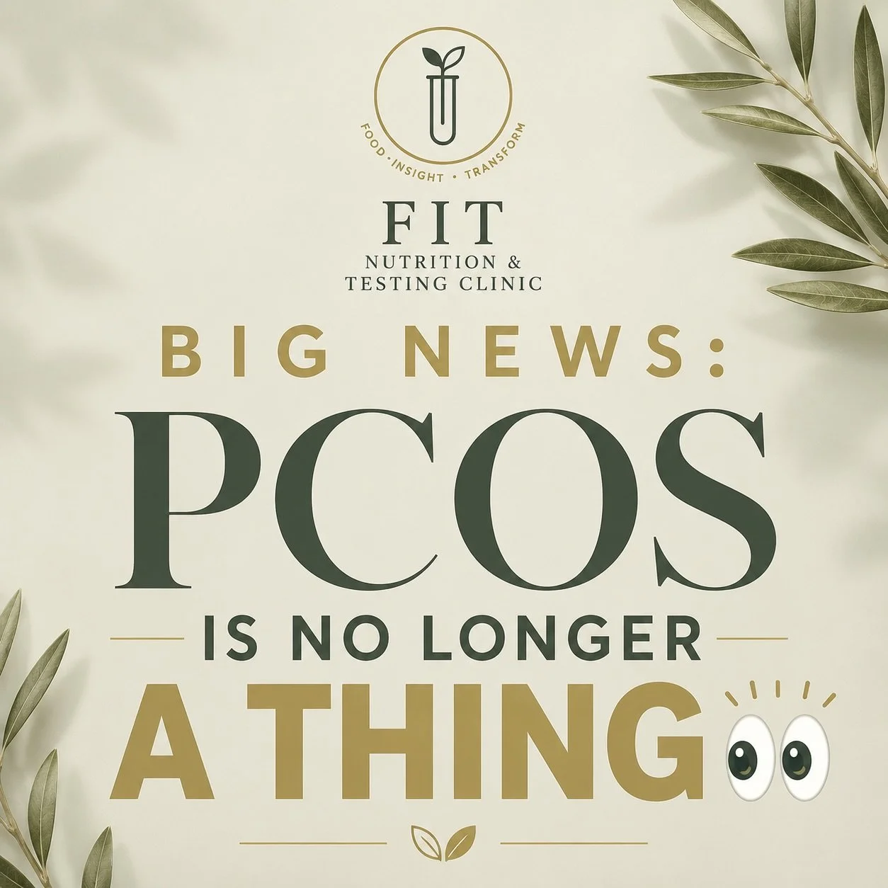 PCOS is no longer a thing&hellip;.. 👀

PCOS has officially been renamed PMOS &mdash; Polyendocrine Metabolic Ovarian Syndrome

 &mdash; to better reflect that this condition is not simply about ovarian &ldquo;cysts&rdquo;. It is a complex endocrine 