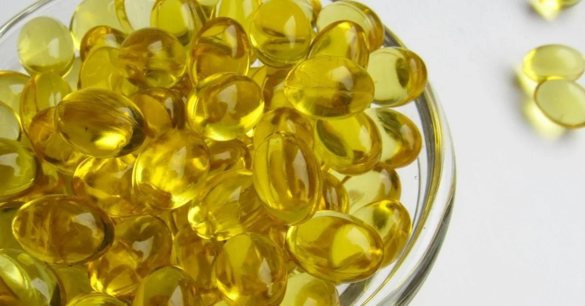 bowl of vitamins close up