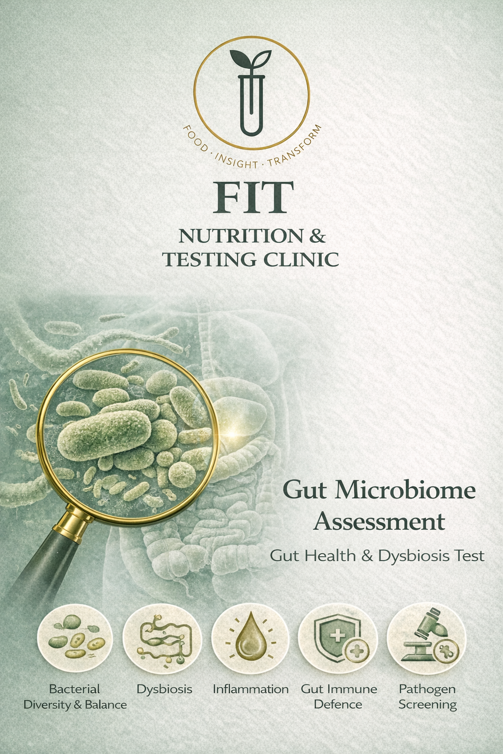 Gut Microbiome Assessment: Gut Health & Dysbiosis Test + Personalised Nutrition and Gut Consultation