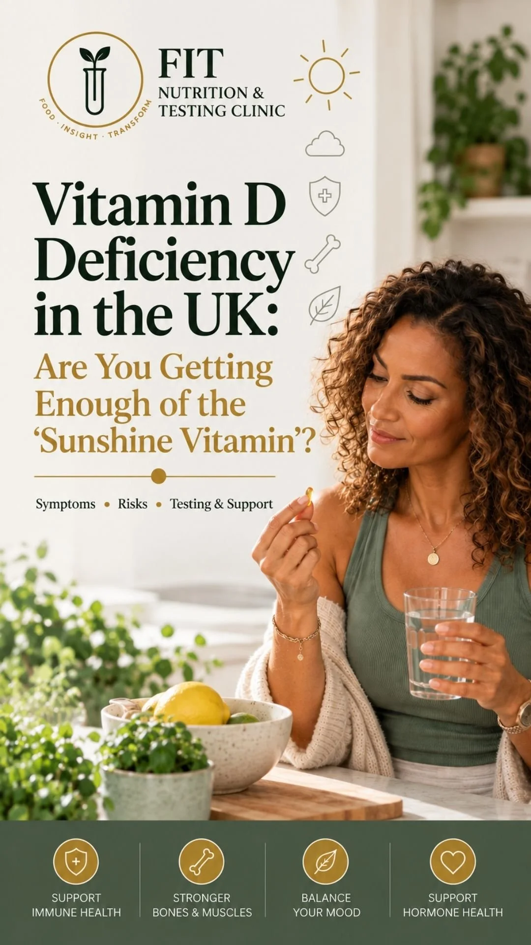 Pinterest image for Vitamin D blog by FIT nutrition and testing clinic