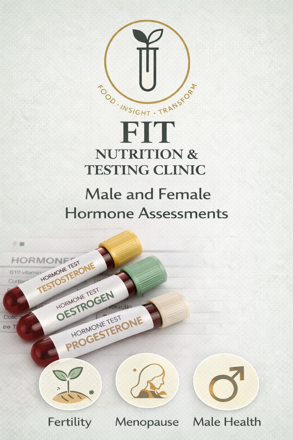 Hormonal Assessment (Either Menopause or Fertility or Male Health) + Personalised Nutrition Consultation