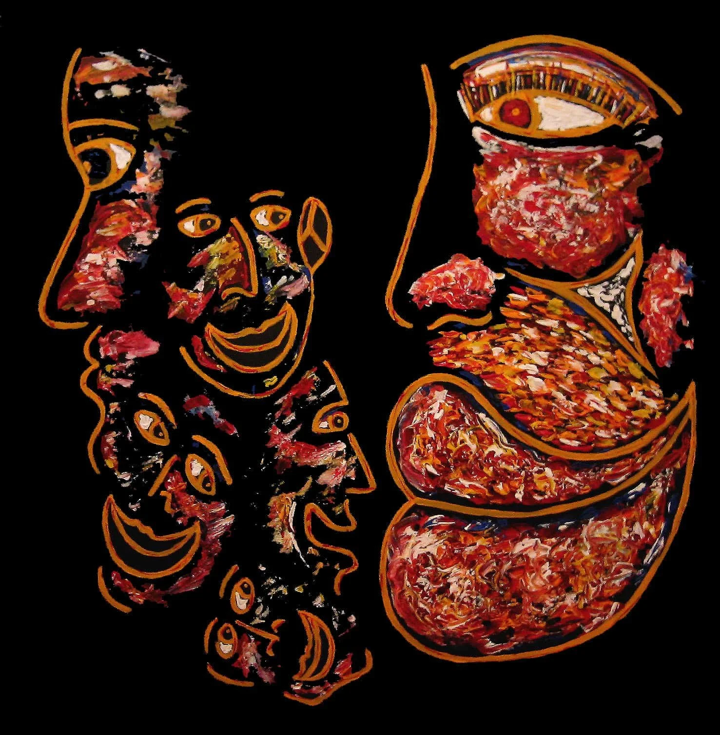 Title: Lovers and Friends
Medium: Acrylic on Canvas
Size: 90cm X 90cm