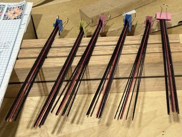 Once the patterns are formed , the are clipped together to ensure they stay in the proper order