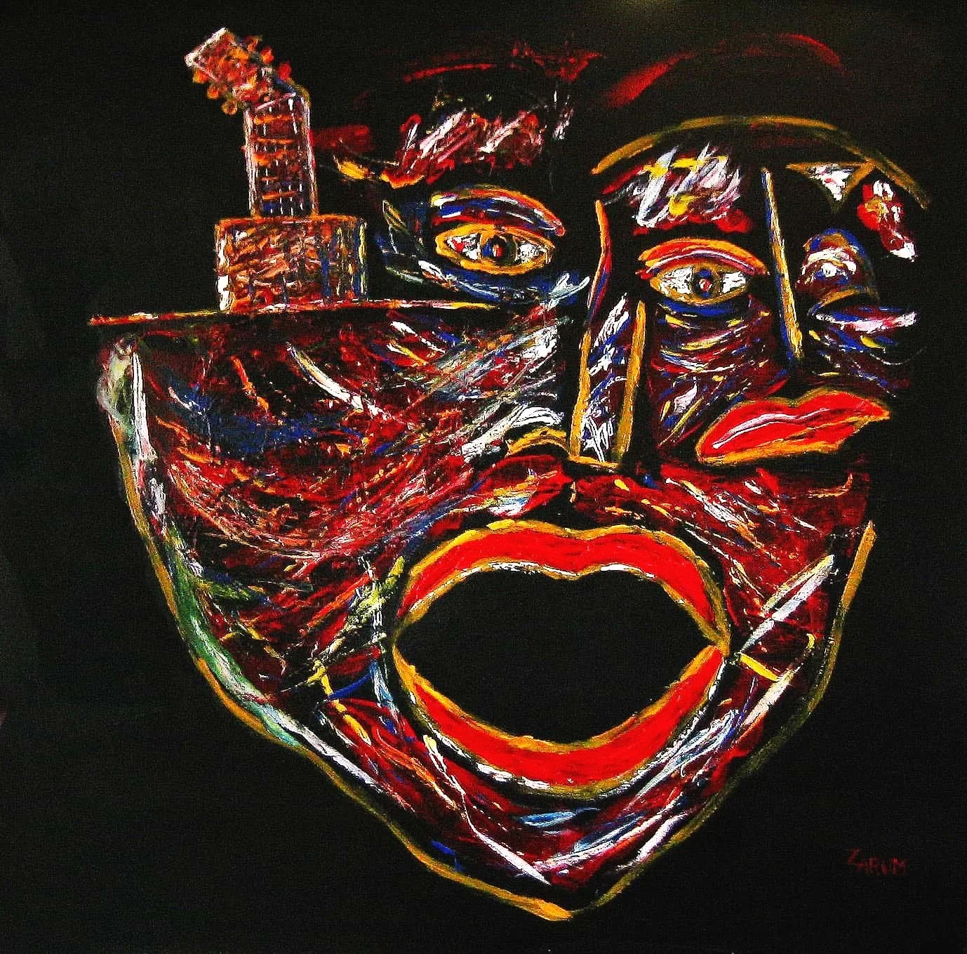 Title: Flamenco      Medium: Acrylic on Canvas      Size: 70cm X 70cm

Flamenco: Being also a musician my memories of Flamenco music is traced to my youth when it was the music that was played in my house constantly. Also having an uncle who is a pro