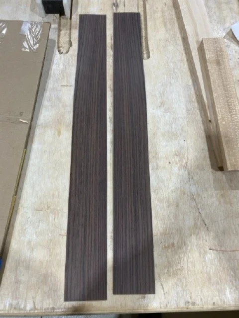 Banks of the guitar sides. Shown here is Indian Rosewood