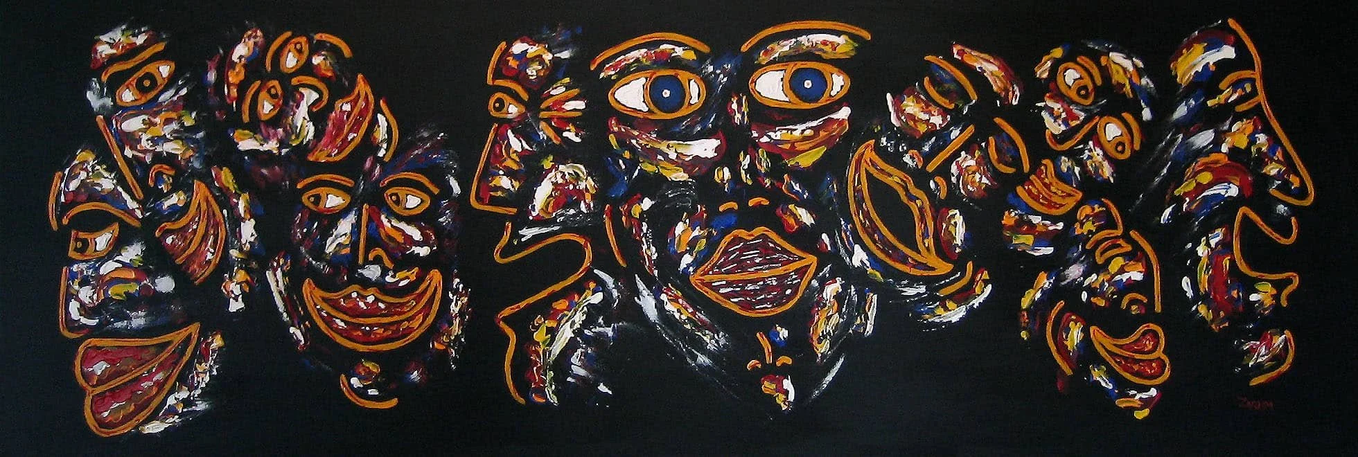 Title: Laughter All Around Me
Medium: Acrylic on Canvas
Size: 170cm X 50cm