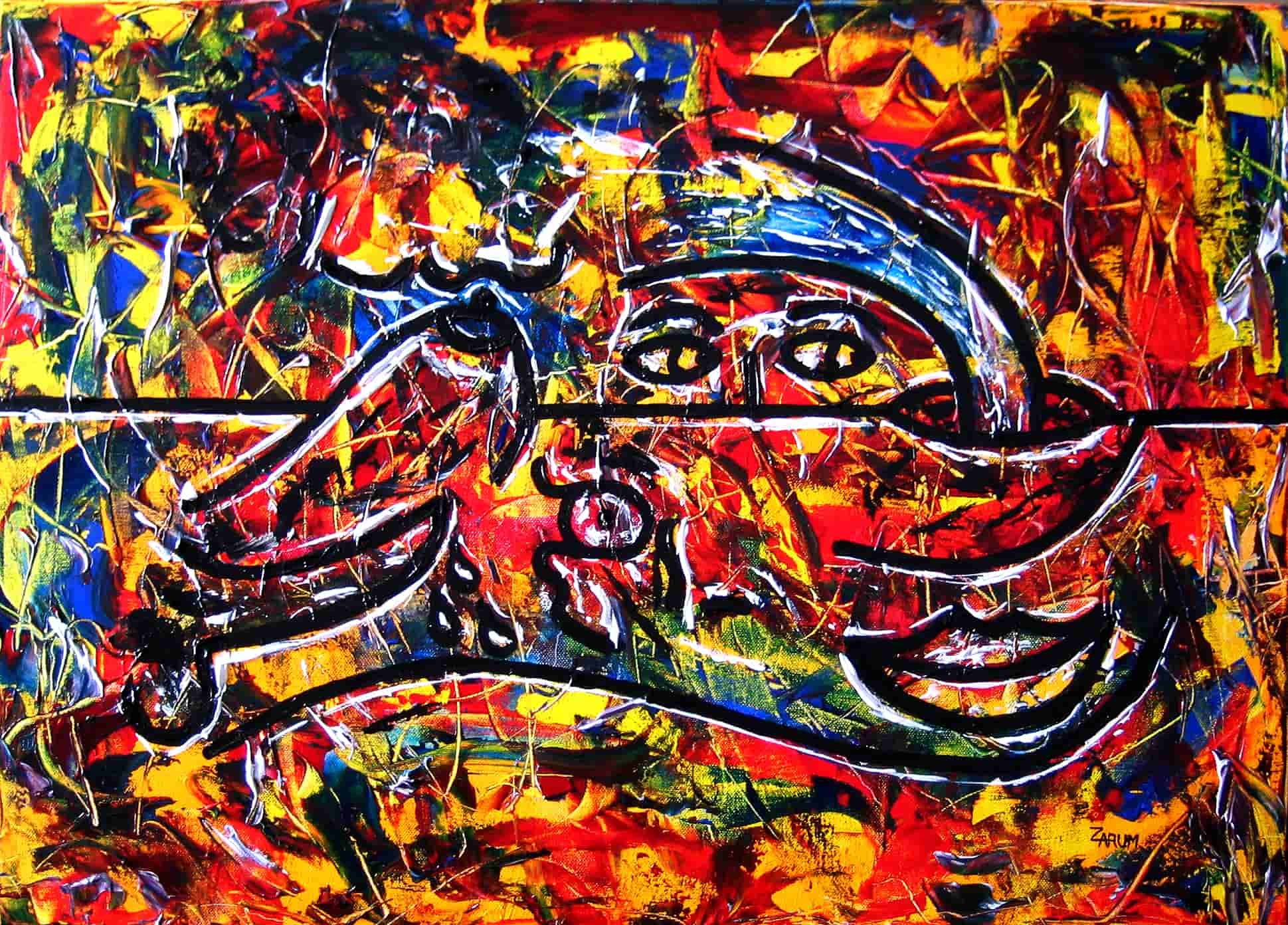 Title: Bedroom Blitz  Medium: Acrylic on Canvas      Size: 70cm X 50cm

Bedroom Blitz:  The Intensive and overwhelming bombardment of sensulaity, love, passion and feelings that are released in the bedroom.