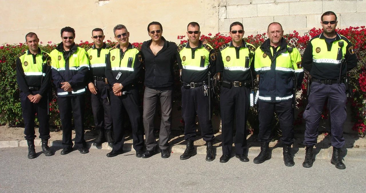 Police security for the Harley-Davidson sponsored outdoor concert in Spain