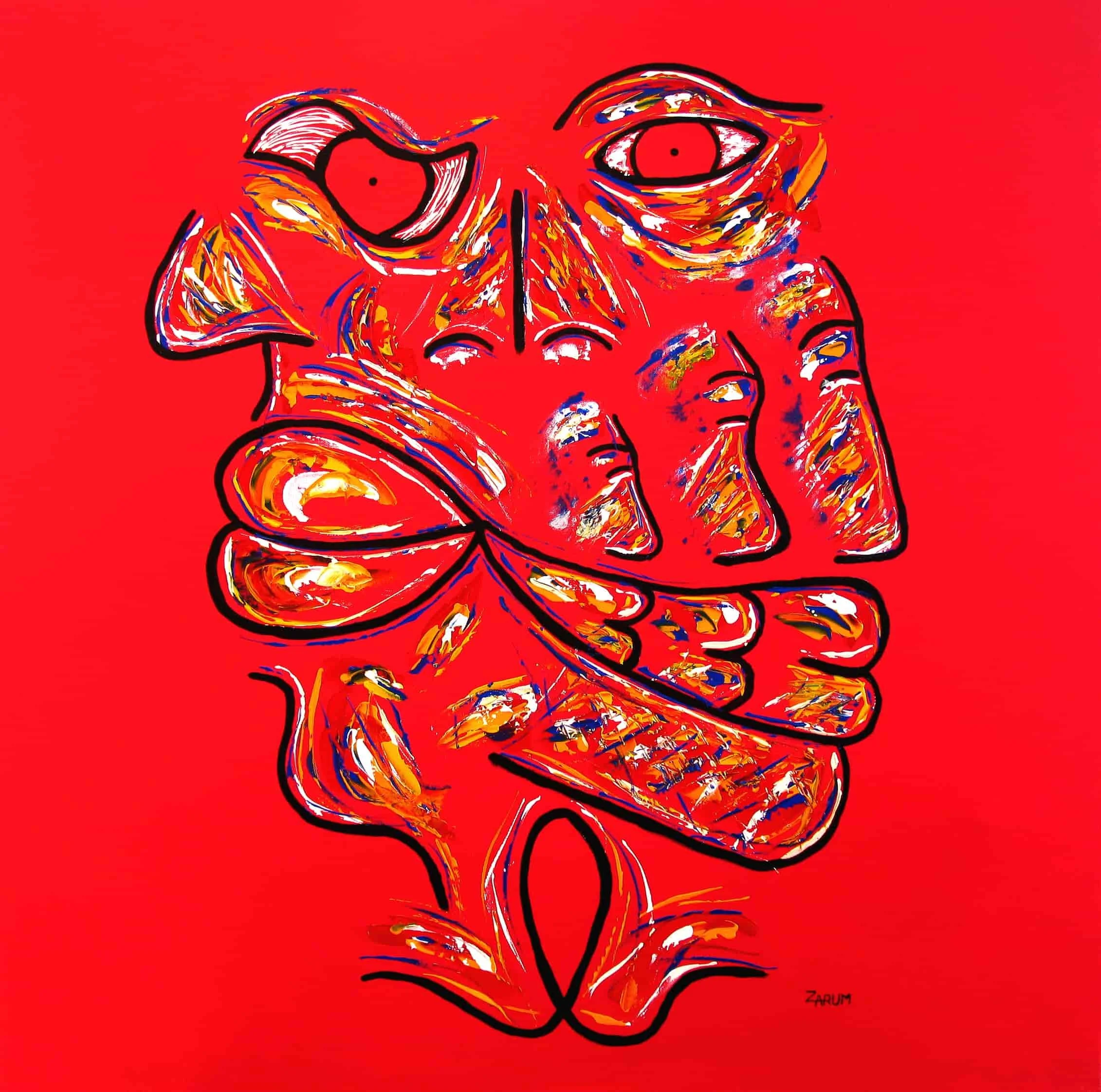 Title: Seeing Red
Medium: Acrylic on Canvas
Size: 100cm X 100cm