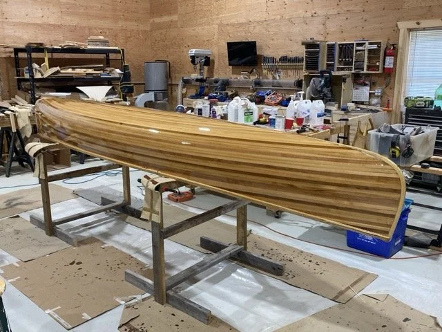 Zarum woodworking skills. Cedar strip canoe.