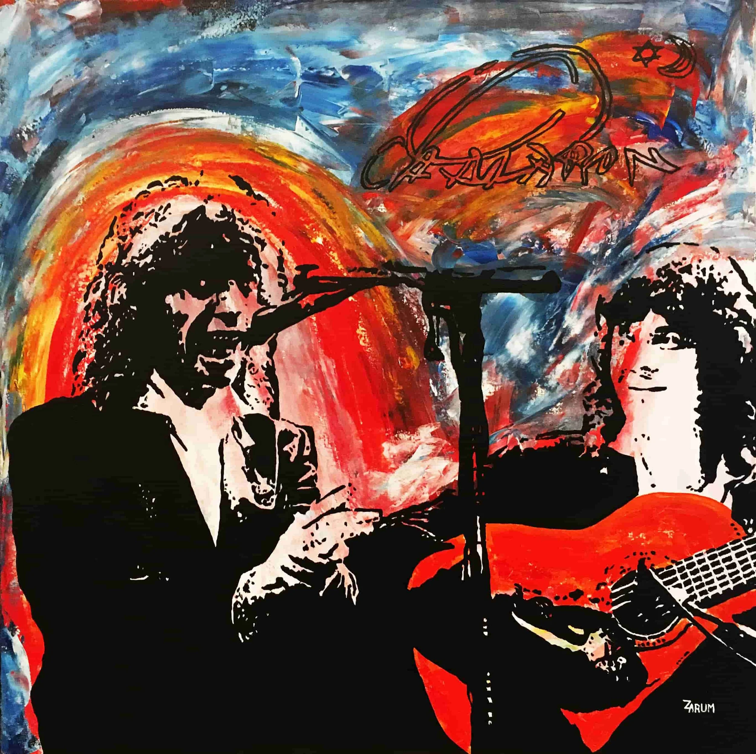 Title: Camaron de la Isla y Tomatito
Medium: Acrylic on Canvas
Size: 91cm X 91cm