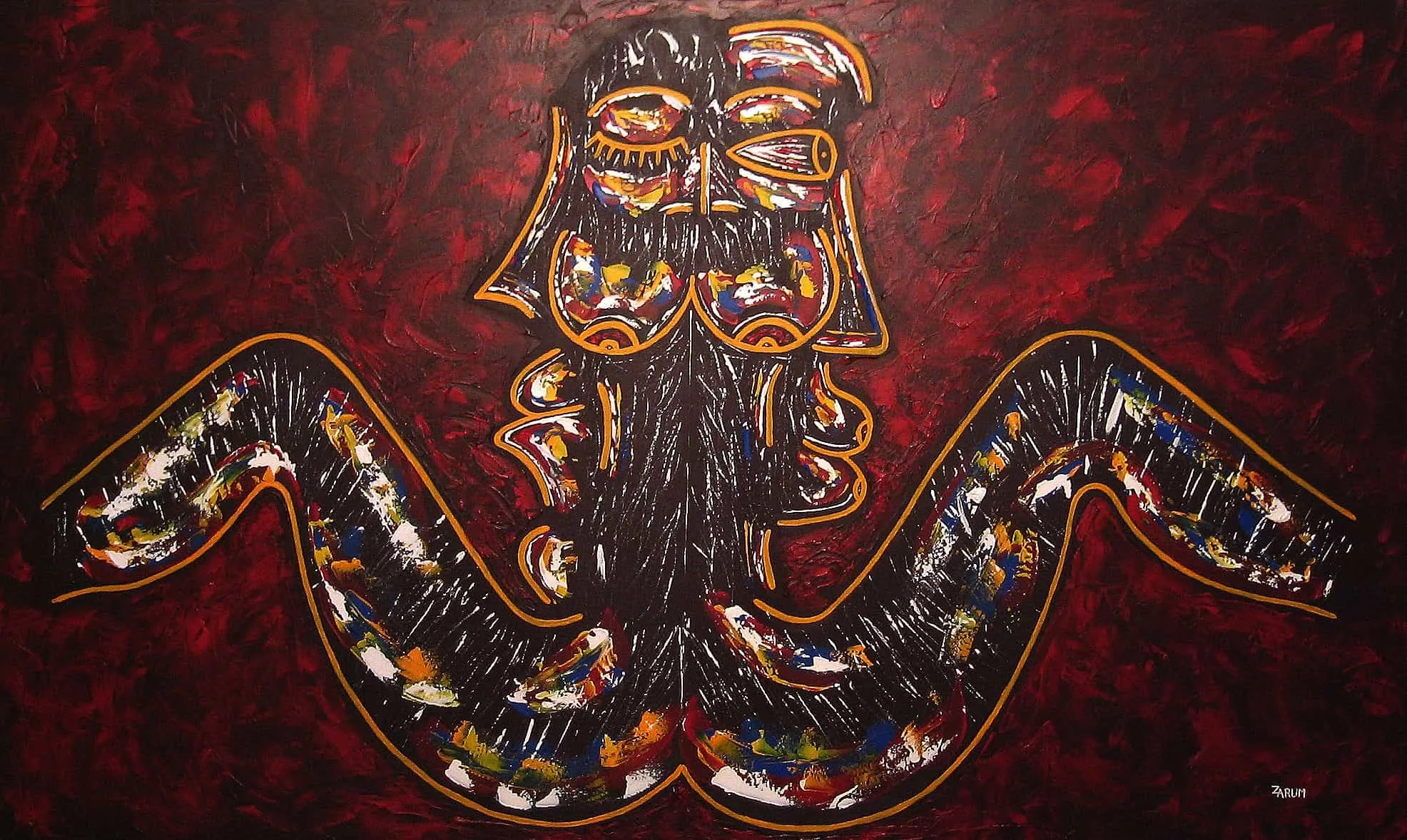 Title: Burgandy Dream
Medium: Acrylic on Canvas
Size: 162cm X 97cm