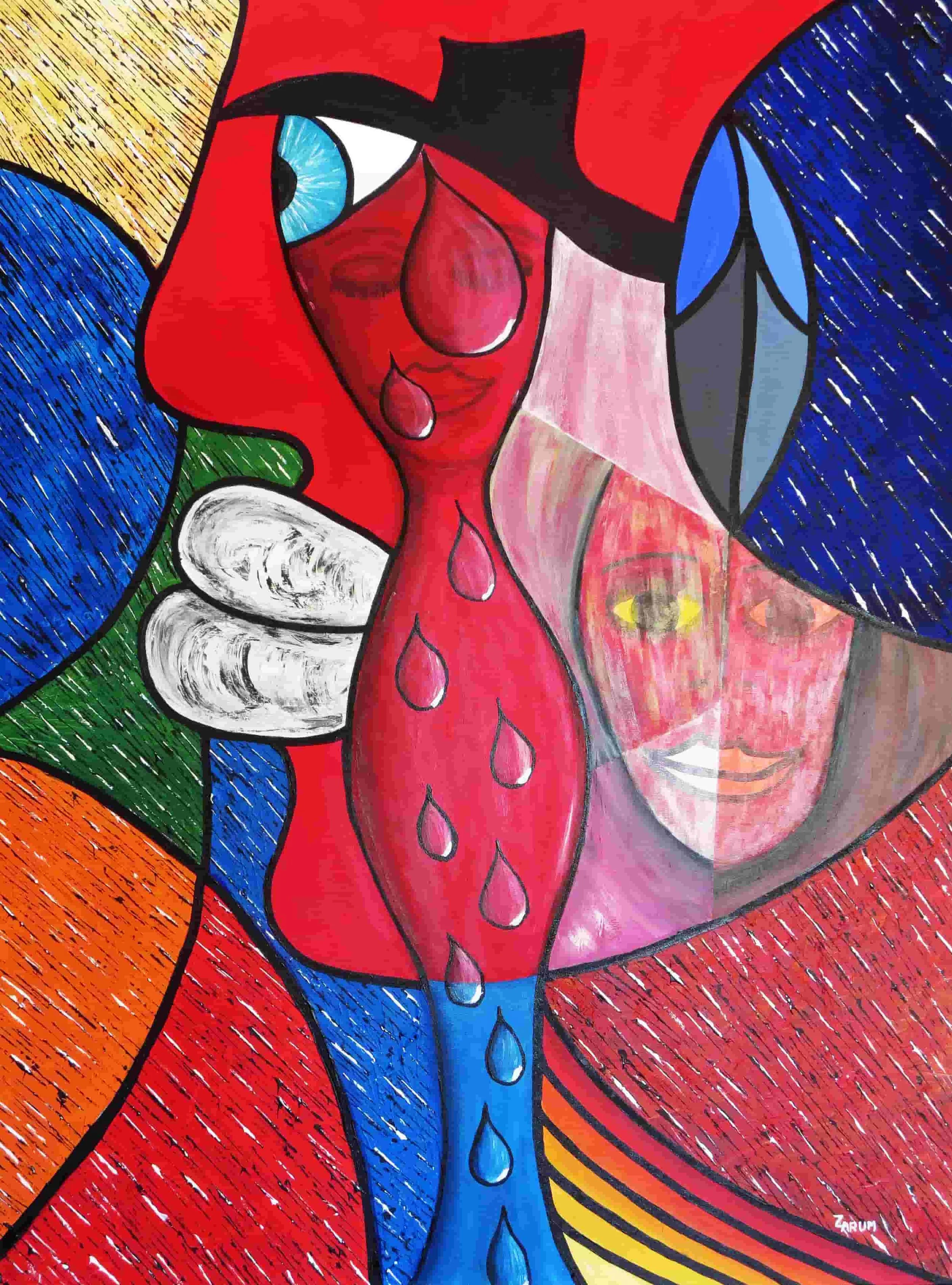Title: Lost Love    Medium: Acrylic on Canvas      Size: 130cm X 97cm

Lost Love: The memory of a long lost love with all the emotions that encompass this moment in life are represented in this canvas.