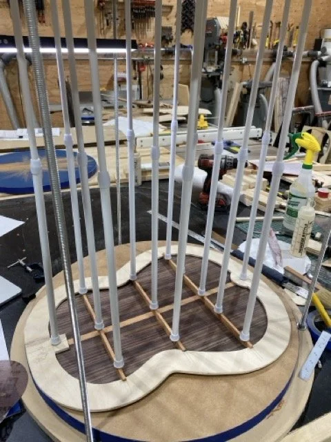 The back braces are glued to the interior of the back