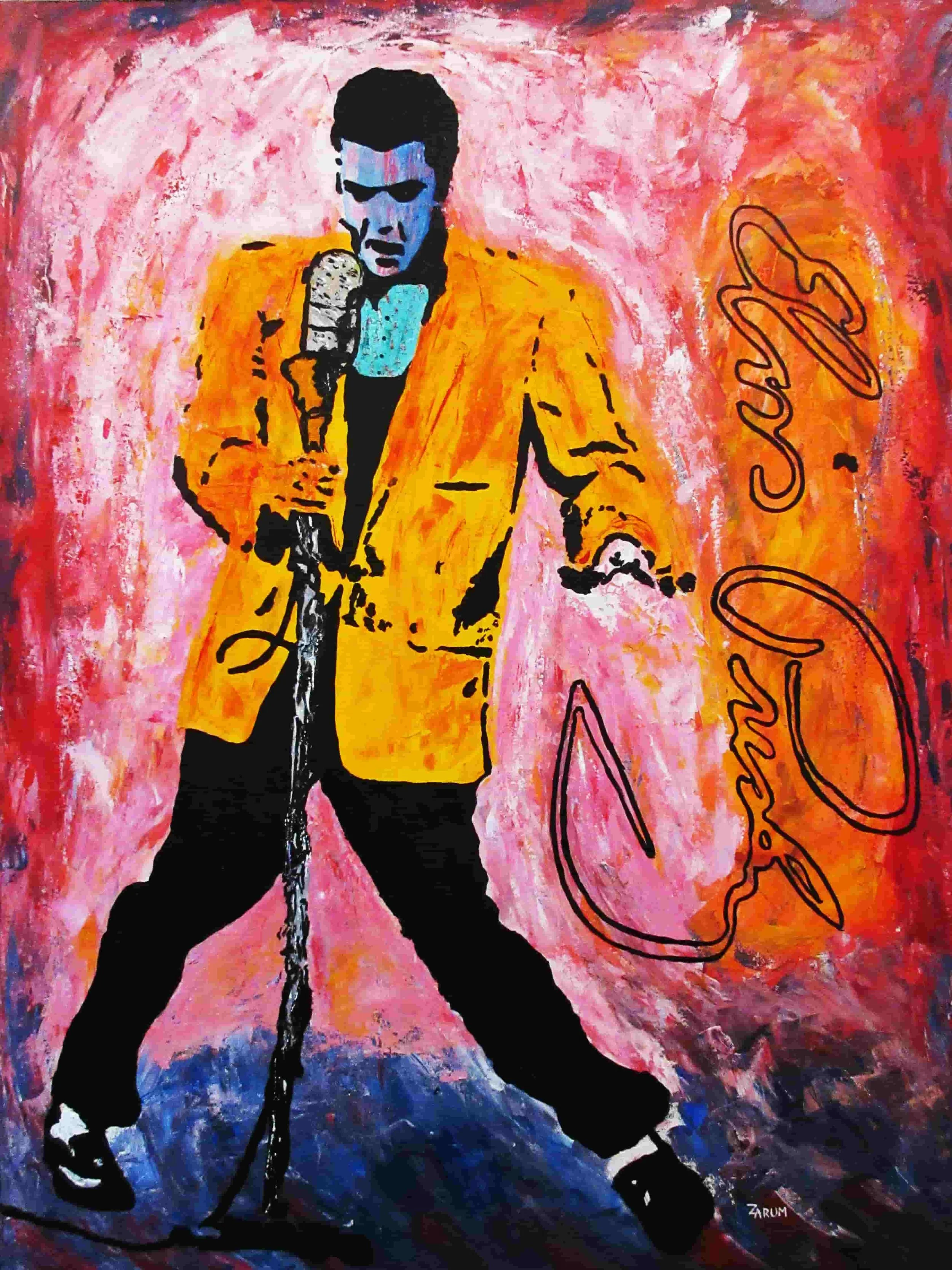 Title: Elvis 1956
Medium: Acrylic on Canvas
Size:91cm X 122cm