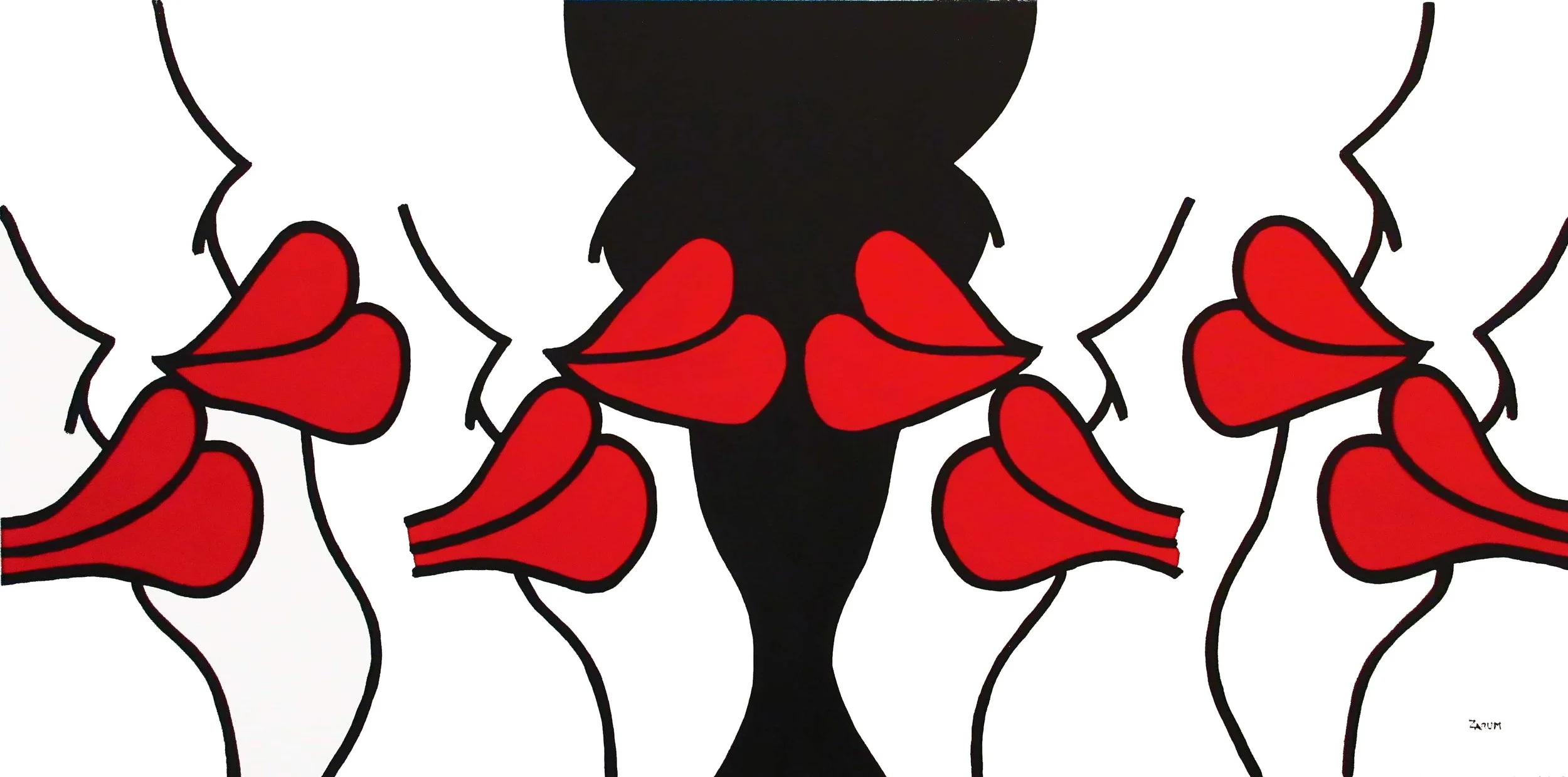 Title: 8  Lips
Medium: Acrylic on Canvas
Size: 182cm X 91cm